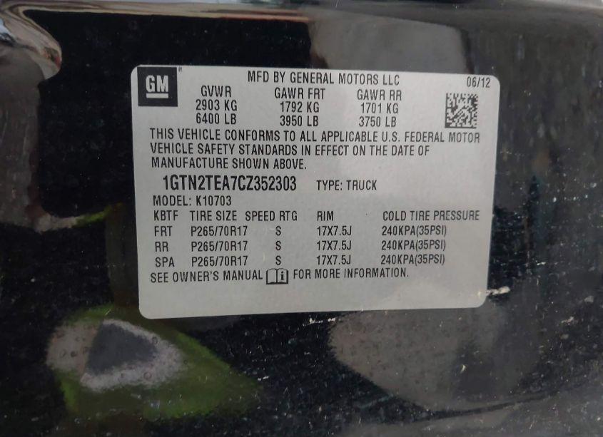 Photo 9 of 2012 Gmc Sierra 1500 WORK TRUCK (VIN 1GTN2TEA7CZ352303)