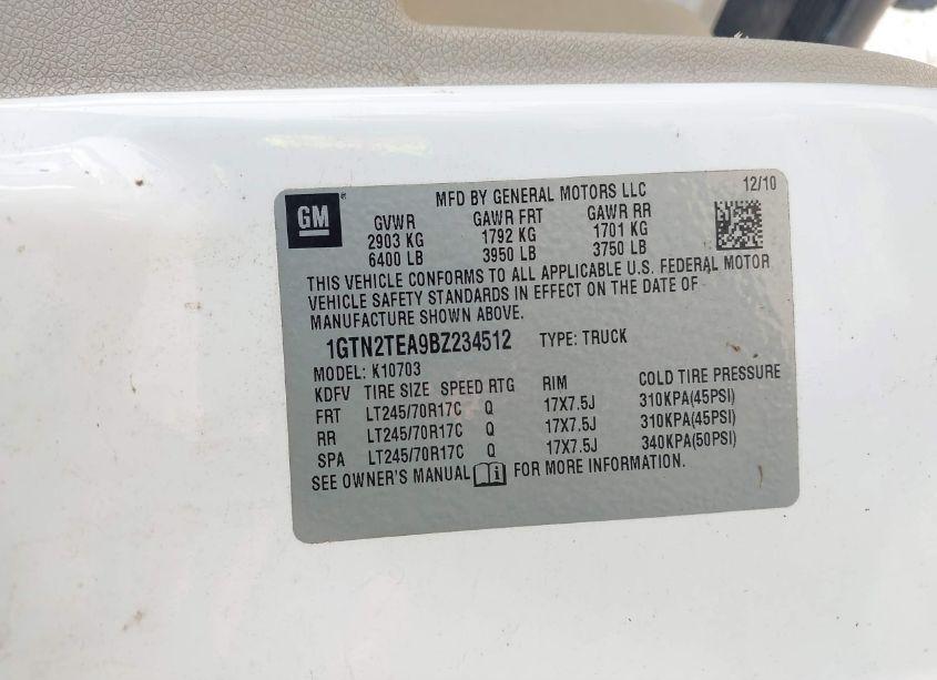 Photo 9 of 2011 Gmc Sierra 1500 WORK TRUCK (VIN 1GTN2TEA9BZ234512)