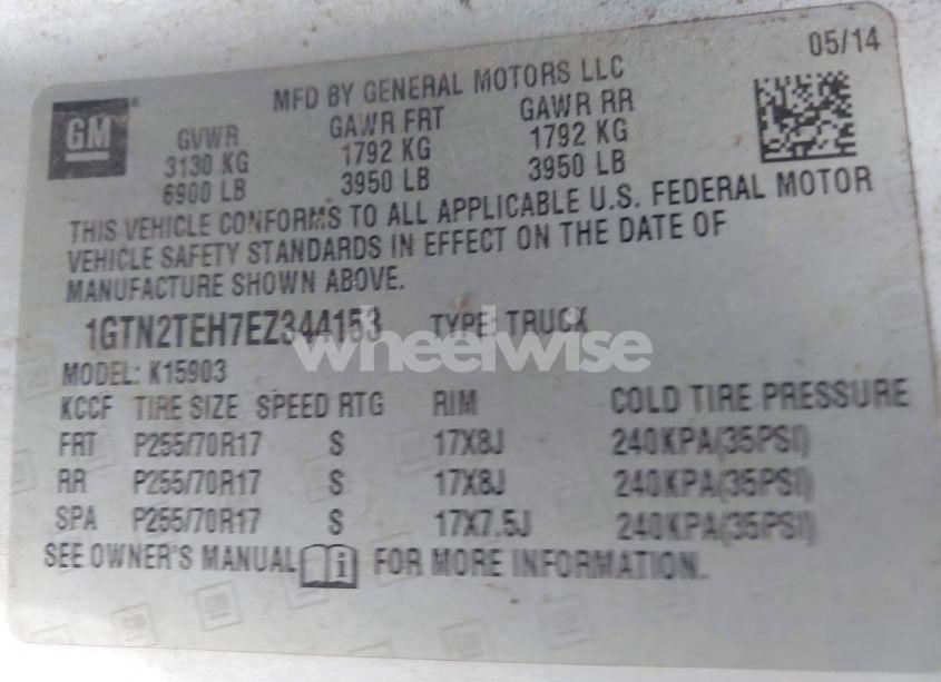 Photo 9 of 2014 Gmc Sierra 1500 (VIN 1GTN2TEH7EZ344153)