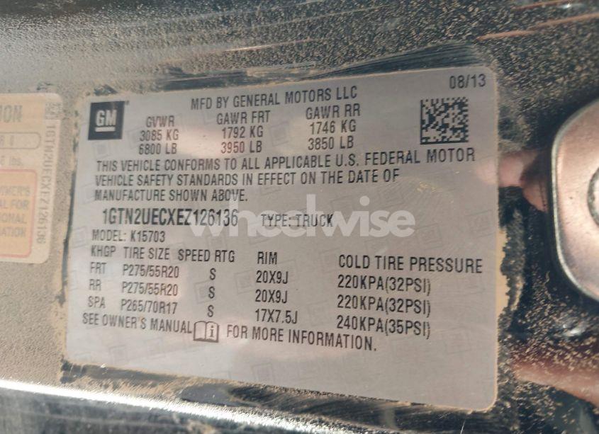Photo 9 of 2014 Gmc Sierra 1500 SLE (VIN 1GTN2UECXEZ126136)
