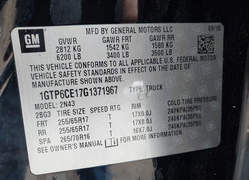 Photo 9 of 2016 Gmc Canyon SLE (VIN 1GTP6CE17G1371967)