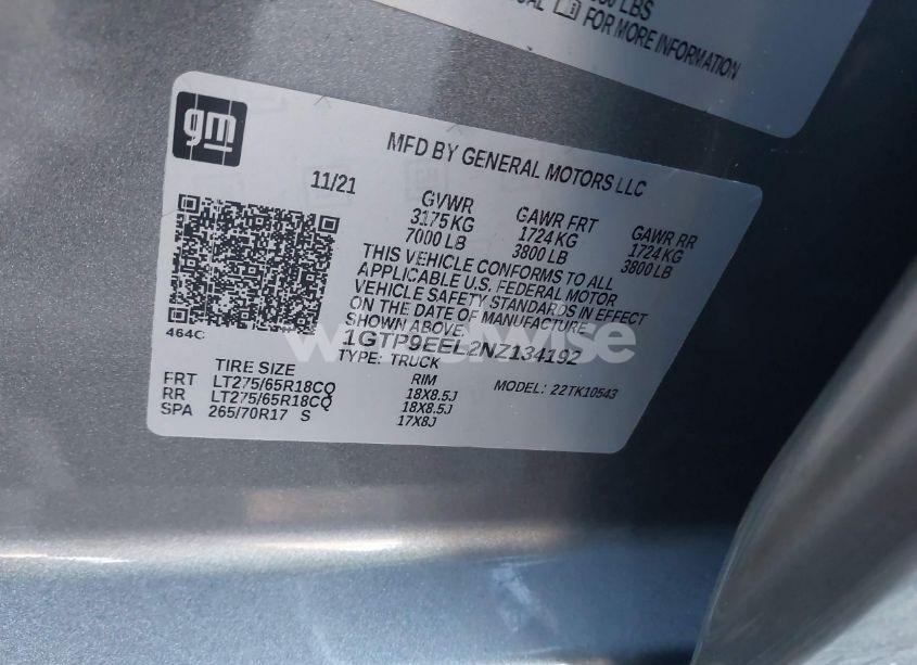 Photo 9 of 2022 Gmc Sierra 1500 LIMITED 4WD SHORT BOX AT4 (VIN 1GTP9EEL2NZ134192)