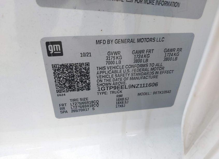 Photo 9 of 2022 Gmc Sierra 1500 LIMITED 4WD SHORT BOX AT4 (VIN 1GTP9EEL9NZ111606)