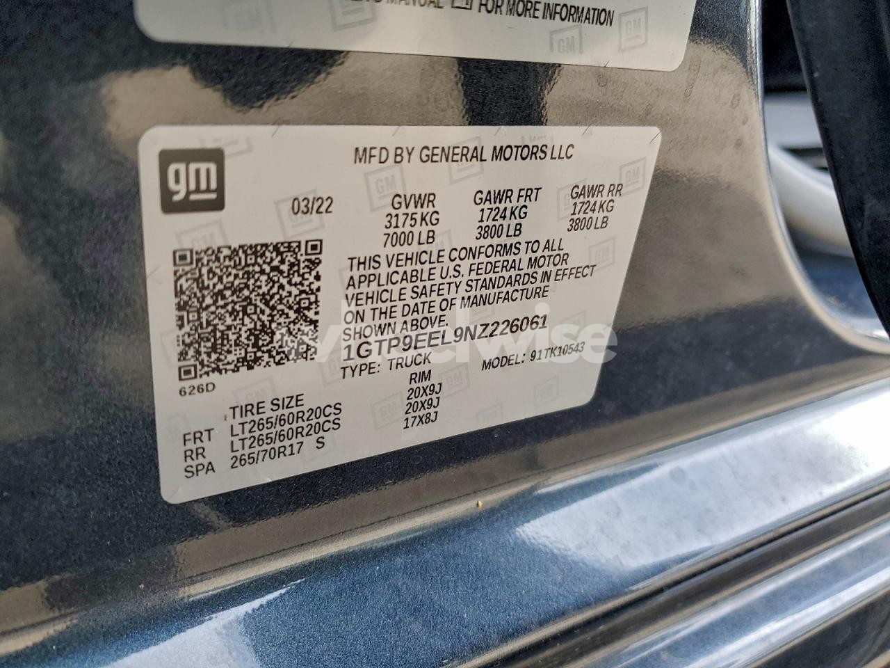 Photo 12 of 2022 GMC SIERRA LIMITED K1500 AT4 (VIN 1GTP9EEL9NZ226061)