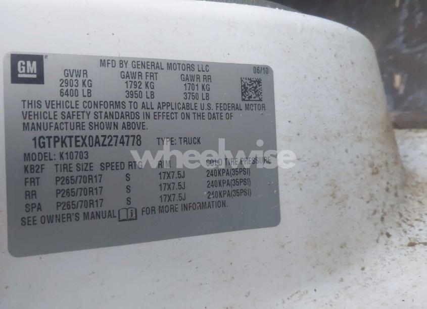 Photo 9 of 2010 Gmc Sierra 1500 WORK TRUCK (VIN 1GTPKTEX0AZ274778)