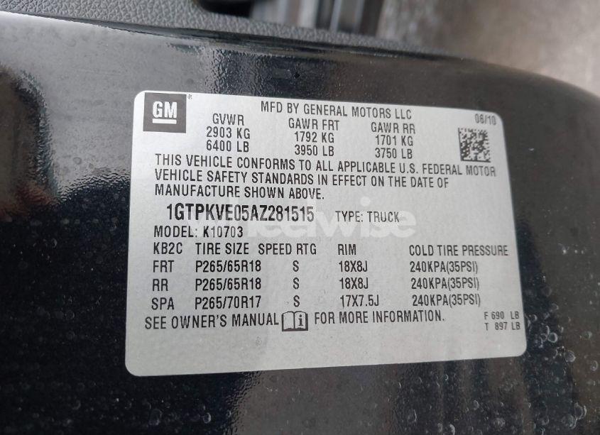 Photo 9 of 2010 Gmc Sierra 1500 SLE (VIN 1GTPKVE05AZ281515)