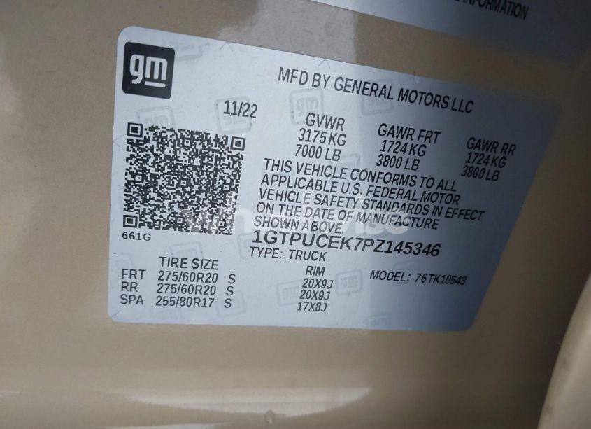 Photo 9 of 2023 Gmc Sierra 1500 4WD SHORT BOX ELEVATION WITH 3SB (VIN 1GTPUCEK7PZ145346)