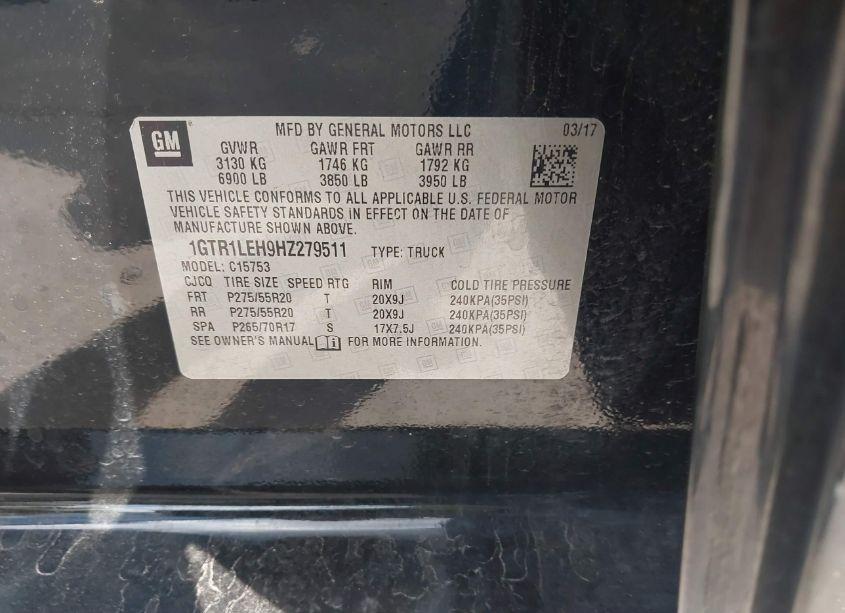 Photo 9 of 2017 Gmc Sierra 1500 (VIN 1GTR1LEH9HZ279511)