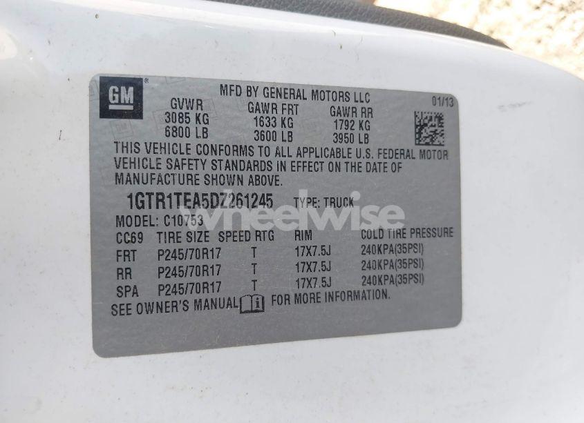 Photo 9 of 2013 Gmc Sierra 1500 WORK TRUCK (VIN 1GTR1TEA5DZ261245)