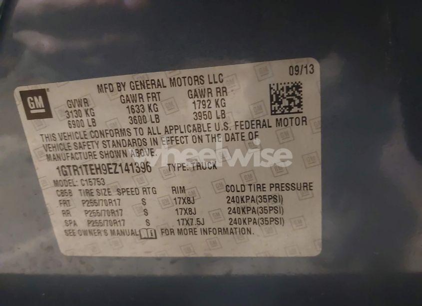 Photo 9 of 2014 Gmc Sierra 1500 (VIN 1GTR1TEH9EZ141396)