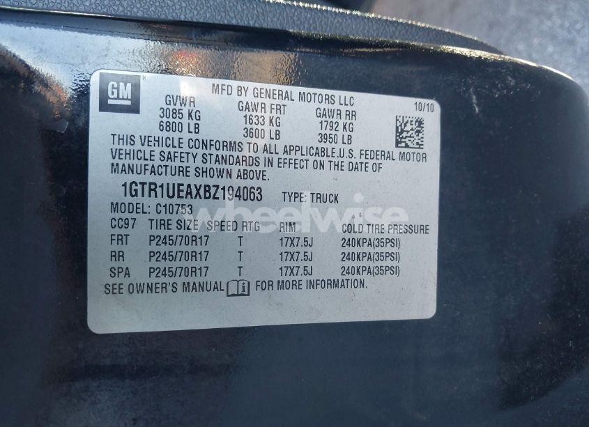 Photo 9 of 2011 Gmc Sierra 1500 SL (VIN 1GTR1UEAXBZ194063)