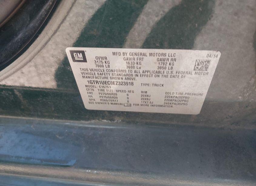 Photo 9 of 2014 Gmc Sierra 1500 SLE (VIN 1GTR1UEC0EZ323918)