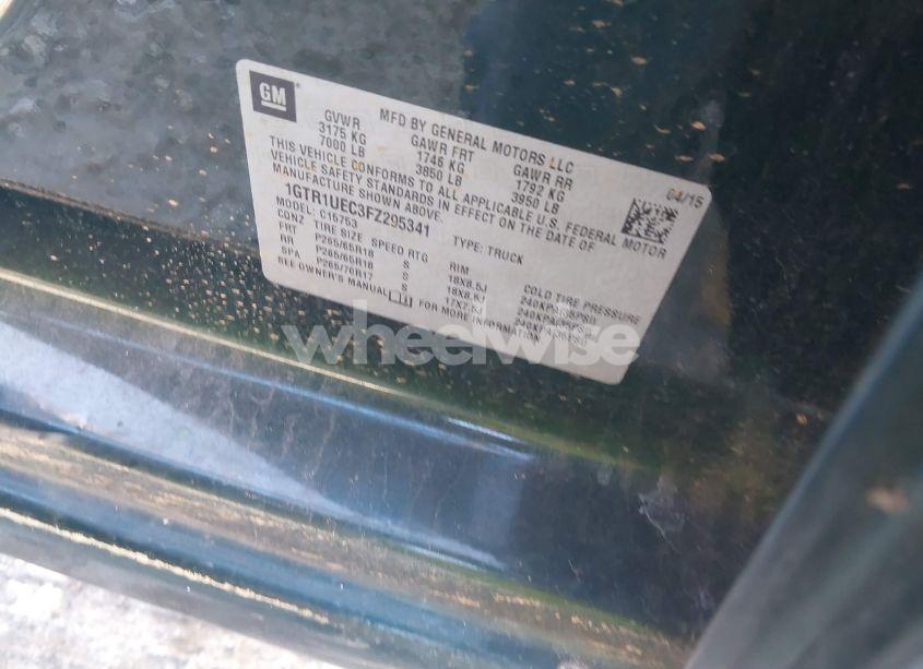 Photo 9 of 2015 Gmc Sierra 1500 SLE (VIN 1GTR1UEC3FZ295341)