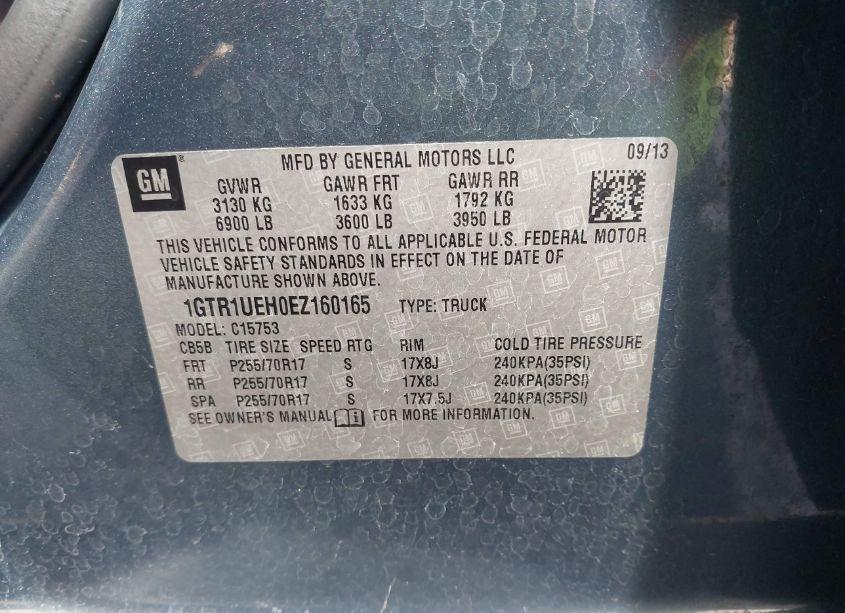 Photo 9 of 2014 Gmc Sierra 1500 SLE (VIN 1GTR1UEH0EZ160165)