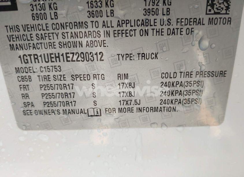 Photo 9 of 2014 Gmc Sierra 1500 SLE (VIN 1GTR1UEH1EZ290312)