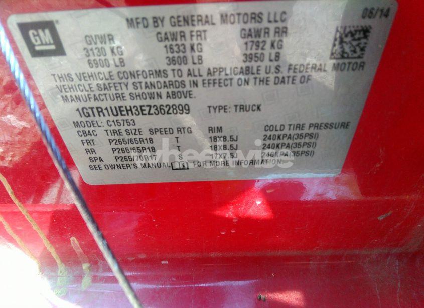 Photo 9 of 2014 Gmc Sierra 1500 SLE (VIN 1GTR1UEH3EZ362899)