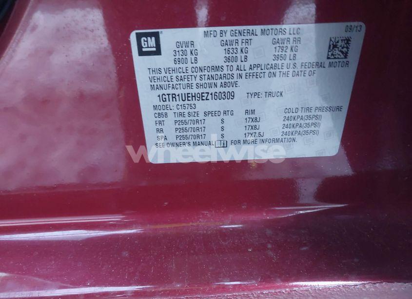 Photo 9 of 2014 Gmc Sierra 1500 SLE (VIN 1GTR1UEH9EZ160309)