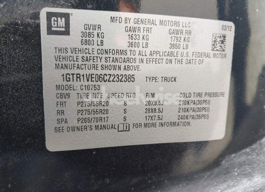 Photo 9 of 2012 Gmc Sierra 1500 SLE (VIN 1GTR1VE06CZ232385)