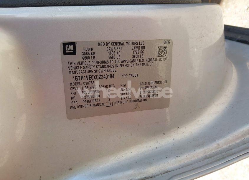 Photo 9 of 2012 Gmc Sierra 1500 SLE (VIN 1GTR1VE0XCZ340184)