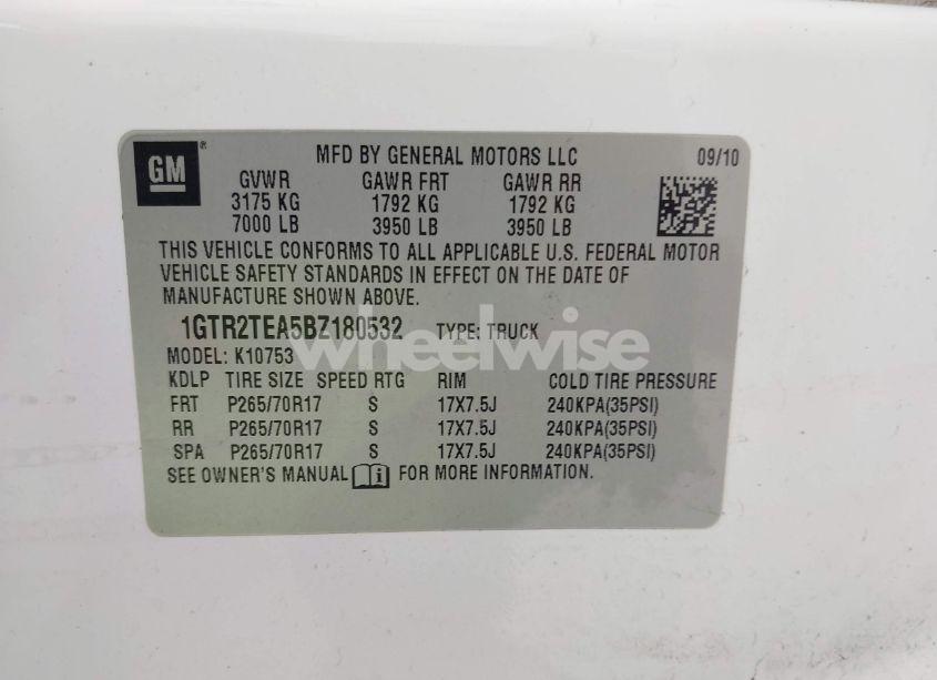 Photo 9 of 2011 Gmc Sierra 1500 WORK TRUCK (VIN 1GTR2TEA5BZ180532)