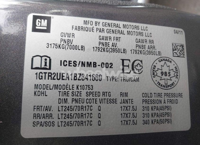 Photo 9 of 2011 Gmc Sierra 1500 SL (VIN 1GTR2UEA1BZ341660)