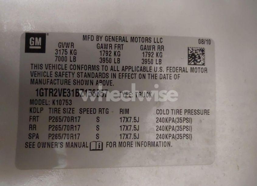 Photo 9 of 2011 Gmc Sierra 1500 SLE (VIN 1GTR2VE31BZ153857)