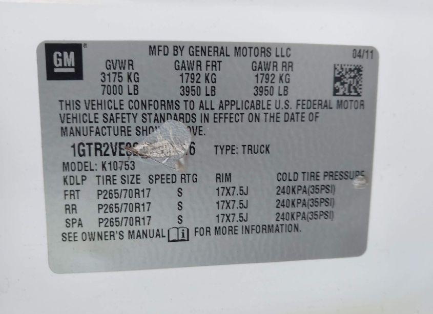 Photo 9 of 2011 Gmc Sierra 1500 SLE (VIN 1GTR2VE31BZ422617)