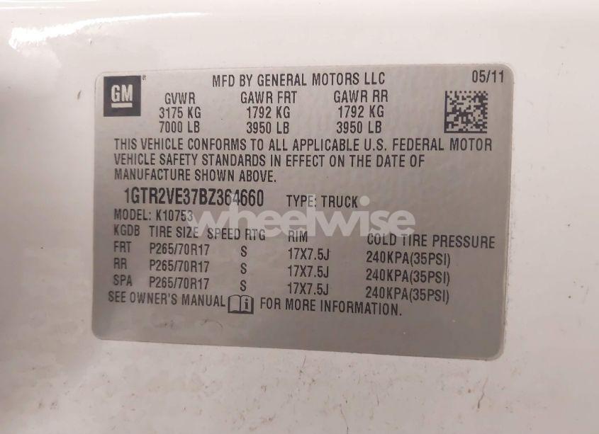 Photo 9 of 2011 Gmc Sierra 1500 SLE (VIN 1GTR2VE37BZ364660)