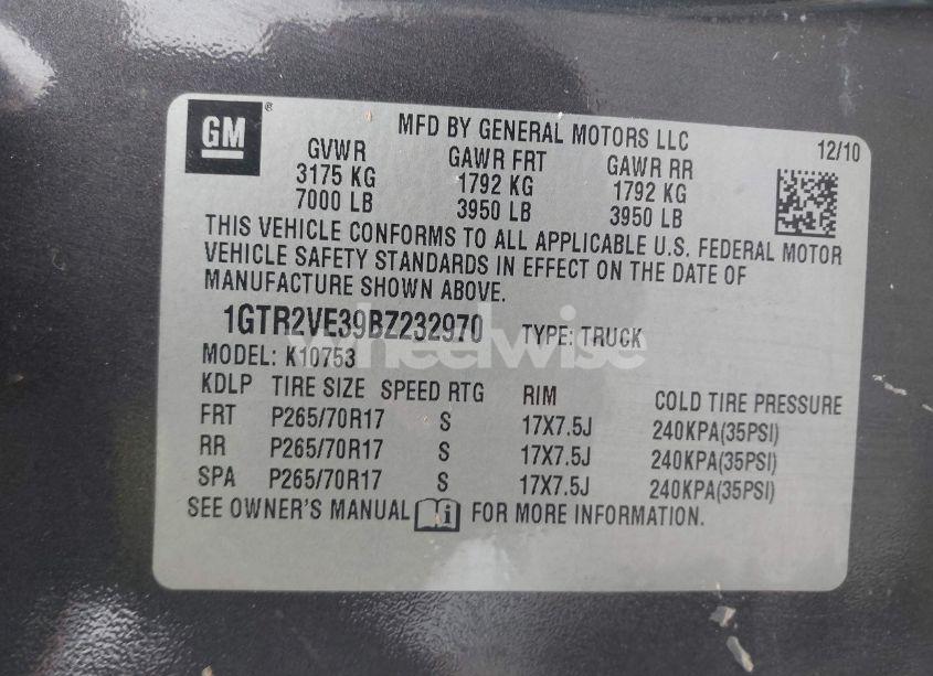 Photo 9 of 2011 Gmc Sierra 1500 SLE (VIN 1GTR2VE39BZ232970)