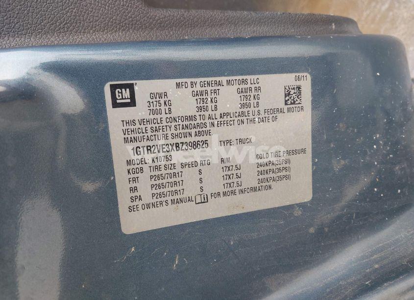 Photo 9 of 2011 Gmc Sierra 1500 SLE (VIN 1GTR2VE3XBZ398625)