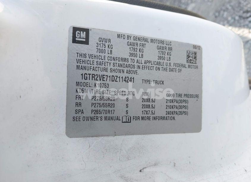 Photo 9 of 2013 Gmc Sierra 1500 SLE (VIN 1GTR2VE71DZ114241)