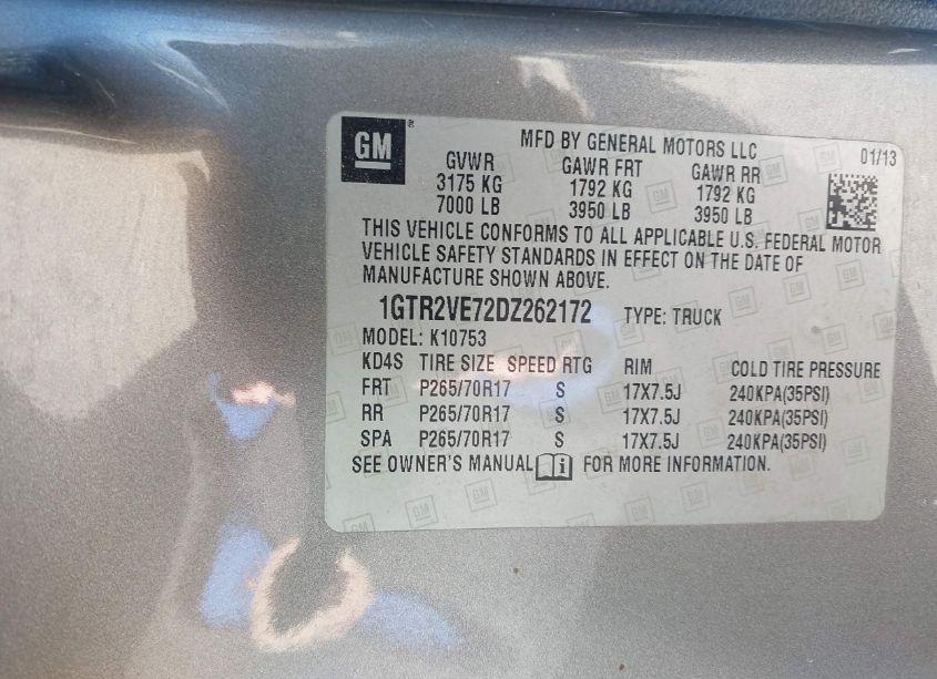 Photo 9 of 2013 Gmc Sierra 1500 SLE (VIN 1GTR2VE72DZ262172)