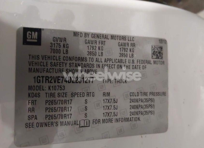 Photo 9 of 2013 Gmc Sierra 1500 SLE (VIN 1GTR2VE74DZ231277)