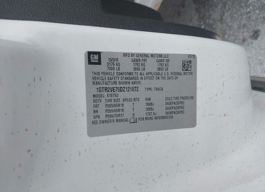 Photo 9 of 2013 Gmc Sierra 1500 SLE (VIN 1GTR2VE75DZ121872)