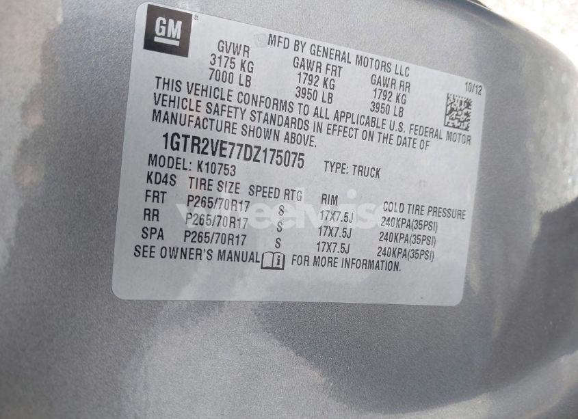 Photo 9 of 2013 Gmc Sierra 1500 SLE (VIN 1GTR2VE77DZ175075)