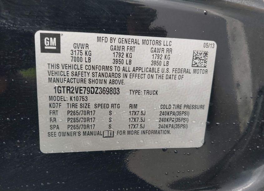 Photo 9 of 2013 Gmc Sierra 1500 SLE (VIN 1GTR2VE79DZ369803)