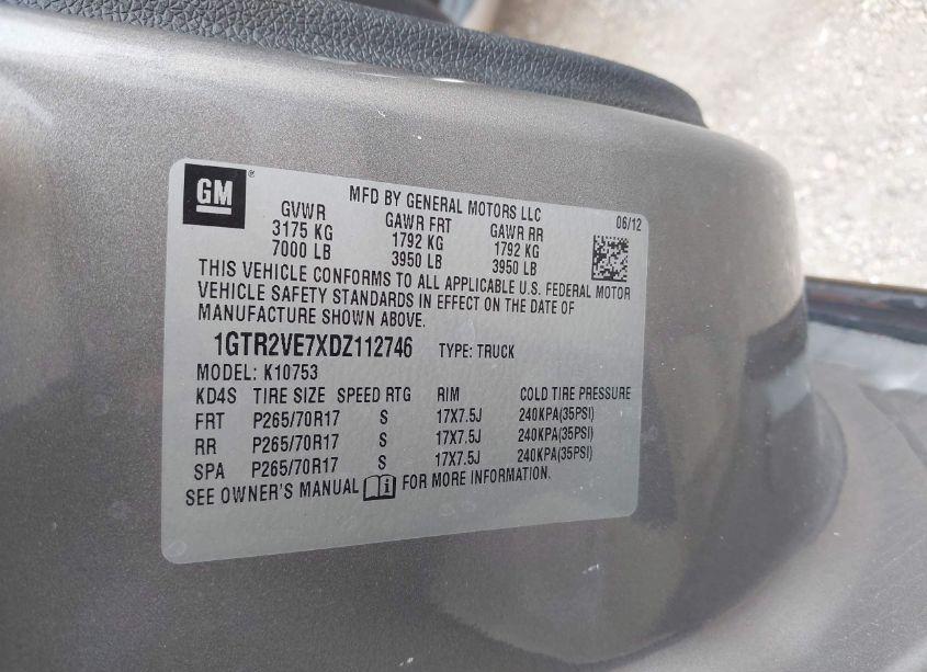 Photo 9 of 2013 Gmc Sierra 1500 SLE (VIN 1GTR2VE7XDZ112746)