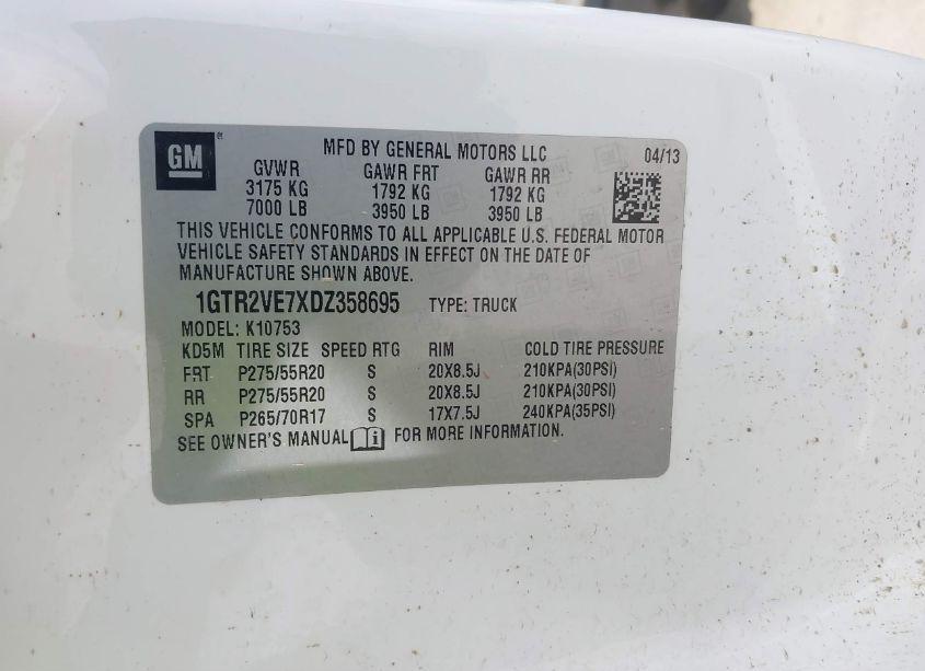 Photo 9 of 2013 Gmc Sierra 1500 SLE (VIN 1GTR2VE7XDZ358695)