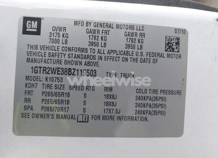 Photo 9 of 2011 Gmc Sierra 1500 SLT (VIN 1GTR2WE38BZ119503)