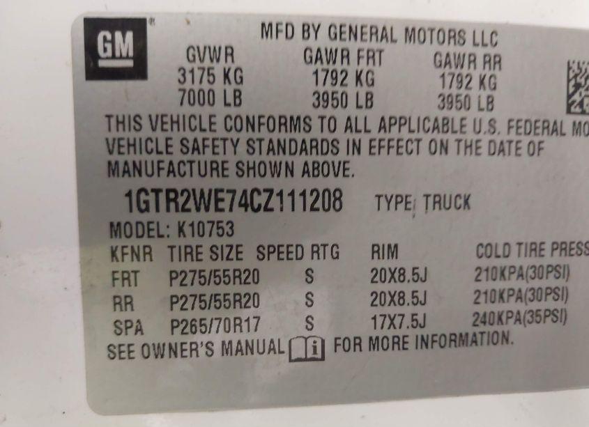 Photo 9 of 2012 Gmc Sierra 1500 SLT (VIN 1GTR2WE74CZ111208)