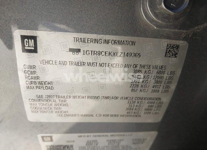 Photo 9 of 2020 Gmc Sierra 1500 2WD DOUBLE CAB STANDARD BOX ELEVATION (VIN 1GTR8CEKXLZ149365)