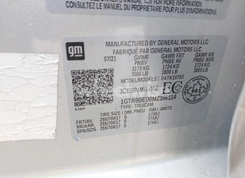 Photo 9 of 2021 Gmc Sierra 1500 4WD DOUBLE CAB STANDARD BOX SLE (VIN 1GTR9BED0MZ396114)