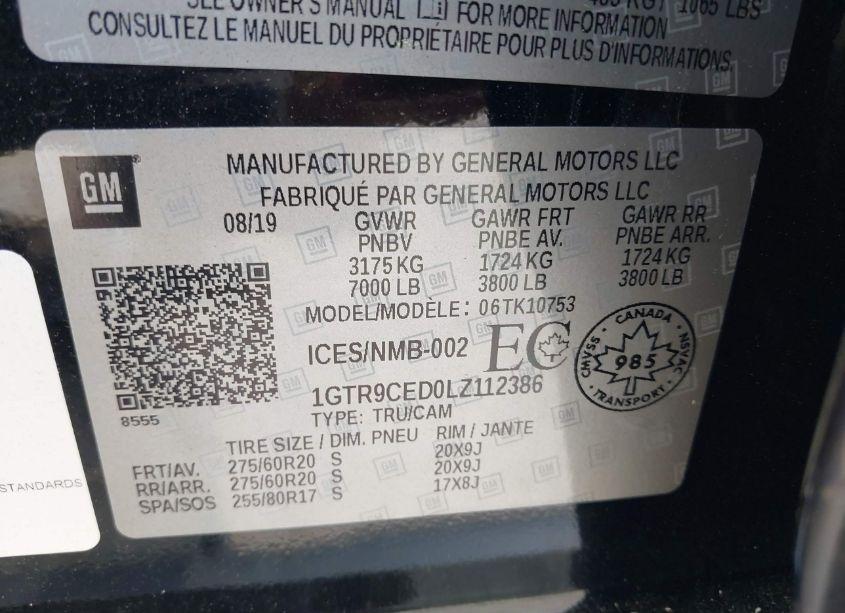 Photo 9 of 2020 Gmc Sierra 1500 4WD DOUBLE CAB STANDARD BOX ELEVATION (VIN 1GTR9CED0LZ112386)