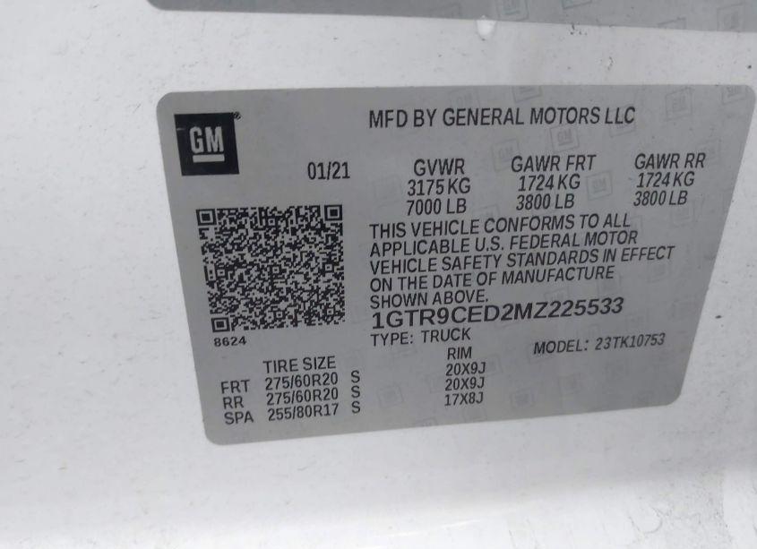 Photo 9 of 2021 Gmc Sierra 1500 4WD DOUBLE CAB STANDARD BOX ELEVATION (VIN 1GTR9CED2MZ225533)