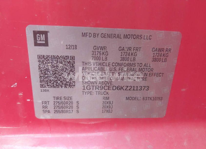 Photo 9 of 2019 Gmc Sierra 1500 ELEVATION (VIN 1GTR9CED6KZ211373)