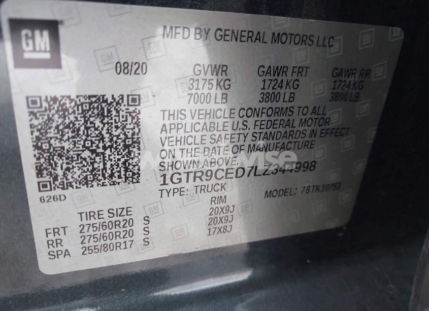 Photo 9 of 2020 Gmc Sierra 1500 4WD DOUBLE CAB STANDARD BOX ELEVATION (VIN 1GTR9CED7LZ344998)