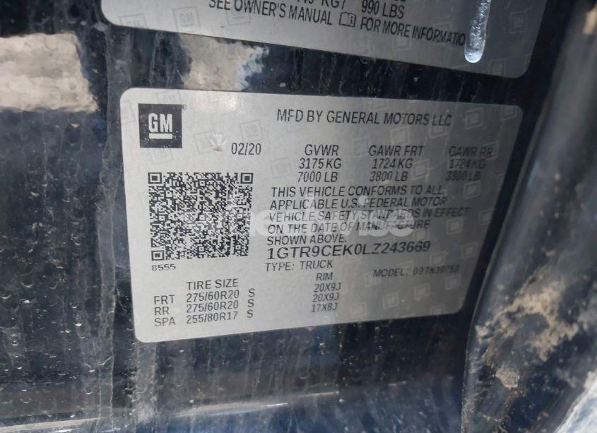 Photo 9 of 2020 Gmc Sierra 1500 4WD DOUBLE CAB STANDARD BOX ELEVATION (VIN 1GTR9CEK0LZ243669)