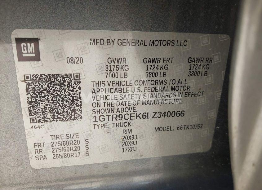 Photo 9 of 2020 Gmc Sierra 1500 4WD DOUBLE CAB STANDARD BOX ELEVATION (VIN 1GTR9CEK6LZ340066)