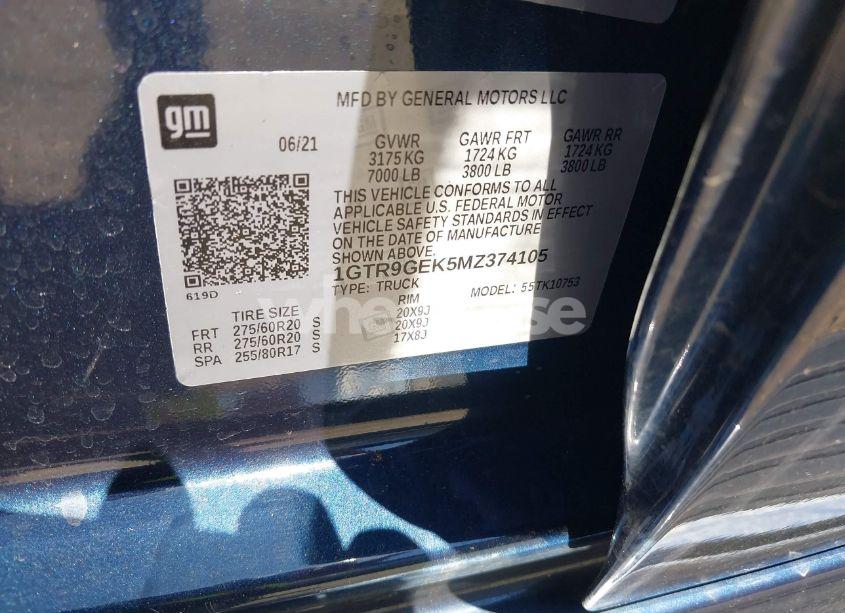 Photo 9 of 2021 Gmc Sierra 1500 4WD DOUBLE CAB STANDARD BOX ELEVATION WITH 3VL (VIN 1GTR9GEK5MZ374105)