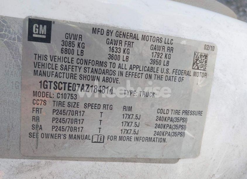 Photo 9 of 2010 Gmc Sierra 1500 WORK TRUCK (VIN 1GTSCTE07AZ184814)